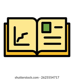 Brand open book icon. Outline brand open book vector icon color flat isolated