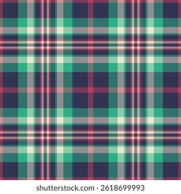 Brand pattern texture seamless, ornate vector check fabric. Kid plaid background textile tartan in grey and teal colors palette.