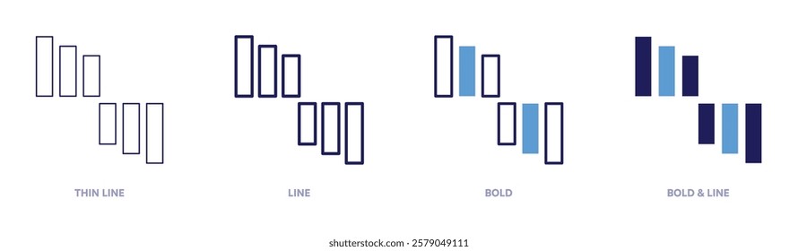 Brand perception icon in 4 different styles. Thin Line, Line, Bold, and Bold Line. Duotone style. Editable stroke.