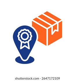 Brand Positioning Icon Fill Vector Illustration