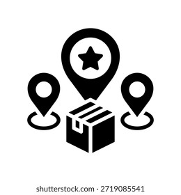 Brand Positioning Icon Glyph Vector Illustration