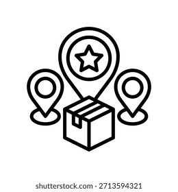 Brand Positioning Icon Line Vector Illustration