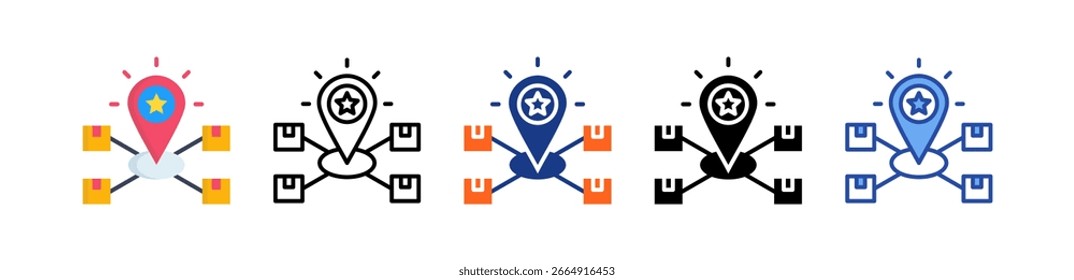 Symbol für Markenpositionierung - mehrstellige Illustration