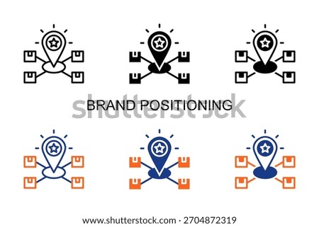 Brand Positioning Icon Multi Style Vector Illustration