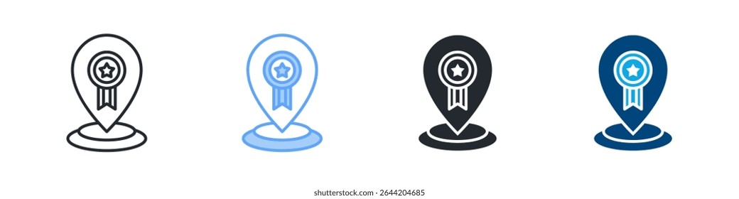 Brand Positioning Icon Set Multiple Style. Design In Outline, Blue, Glyph, Dual Tone