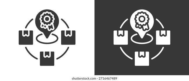Brand Positioning Icon Set Vector Collection Isolated In Black And White