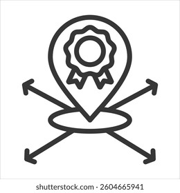 Brand Positioning Outline Icon Vector Illustration