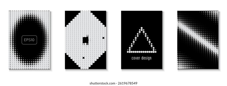 Brand Poster Set. Music Texture. Summer Circles With Modern Art. Linear Frame With Geometric Design. Black Wave Template. 1980 White And Black  Flyer. White Brand Poster