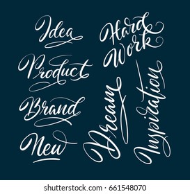 Brand and product hand written typography. Good use for logotype, symbol, cover label, product, brand, poster title or any graphic design you want. Easy to use or change color
 