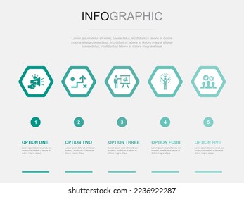 brand promotion icons Infographic design template. Creative concept with 5 options