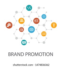 brand promotion presentation template, cover layout and infographics. strategy, marketing, personal brand, advertising icons