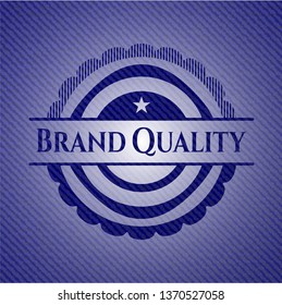 Brand Quality badge with denim texture
