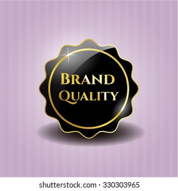 Brand Quality black shiny badge