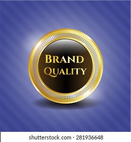 Brand quality gold shiny emblem