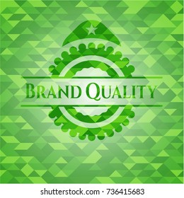 Brand Quality green mosaic emblem