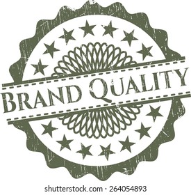 Brand quality green rubber stamp isolated