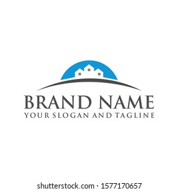 BRAND REAL ESTATE PROPERTY LOGO HOME HILL DESIGNS VECTOR COMPANY IDENTITY