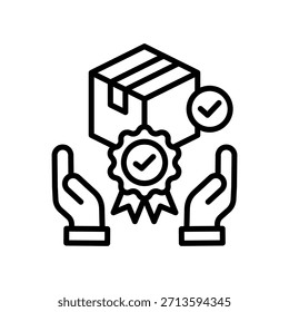 Ilustración vectorial de línea de icono de reconocimiento de marca