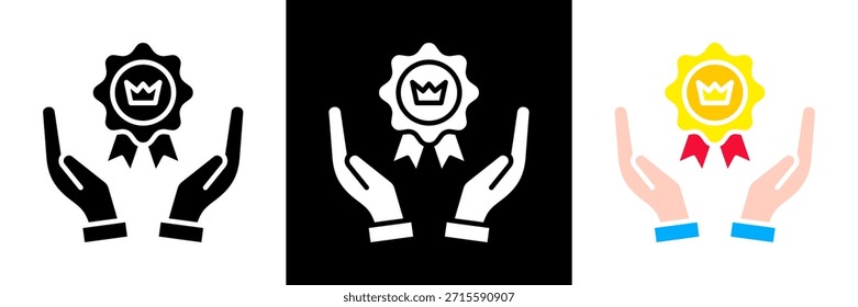 Conjunto de iconos de reconocimiento de marca Ilustración vectorial de glifo
