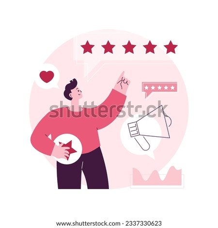 Brand reputation abstract concept vector illustration. Ranking, sales-driving strategy, advertising and public relations, online brand reputation management, minimize damage abstract metaphor.