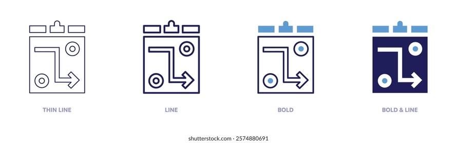 Brand research icon in 4 different styles. Thin Line, Line, Bold, and Bold Line. Duotone style. Editable stroke.