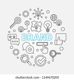 Brand round vector minimal illustration in thin line style