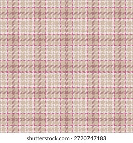 Tejido de patrón sin costuras de marca, tartán de fondo de cuadros puros. Vector de textura de tela a cuadros de chatarra en paleta de colores claros y blancos.