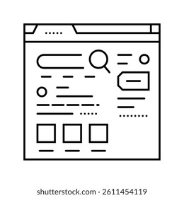 brand serp seo line icon vector. brand serp seo sign. isolated contour symbol black illustration