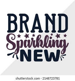 Brand Sparkling New Printable Vector Illustration