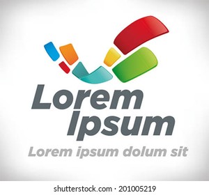 brand square colorful template