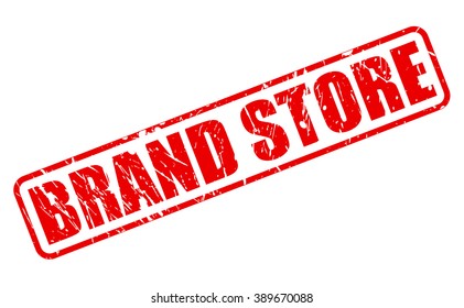 BRAND STORE RED STAMP TEXT ON WHITE