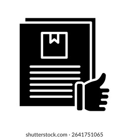 Brand Story glyph, mini illustration icon. use for modern concept, print, UI, UX kit, web and app development. Vector related to product offering, marketing, business.