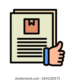 Brand Story outline color, mini illustration icon. use for modern concept, print, UI, UX kit, web and app development. Vector related to product offering, marketing, business.

