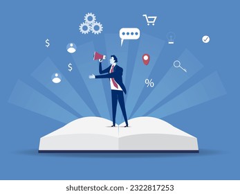 Brand storytelling . Business and education concept. vector illustration.