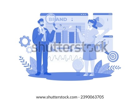 Brand Strategist Illustration concept on white background