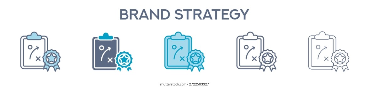 Elemento De Estrategia De Marca Para Diseño Gráfico - Estilos Múltiples. Ilustración vectorial De Dos Colores Y Negro. Los Diseños Múltiples De Los Iconos Se Pueden Utilizar Para El Móvil, Ui, Web