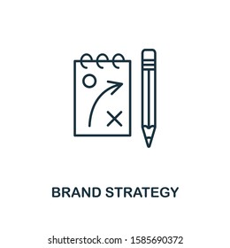 Brand Strategy Icon. Line Style Element From Business Strategy Collection. Thin Brand Strategy Icon For Web Design, Software And Infographics.