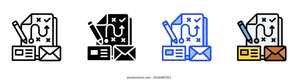 Brand Strategy Icon Set With Multiple Style Collection
