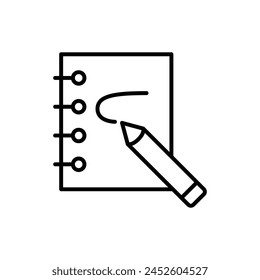 Brand strategy icon. Simple outline style. Commercial, company data sheet or notebook paper, business planning development concept. Thin line symbol. Vector illustration isolated.