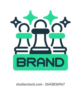 Brand Strategy Line Icon, Outline Symbol for Identity Planning, Positioning Insight, Market Reputation, Growth Framework, and Messaging Clarity. Vector Sign Icon.