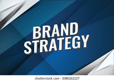 brand strategy word concept vector illustration with blue style for social media landing page, template, ui, web, mobile app, poster, banner, flyer, background, gift card, coupon, label, wallpaper