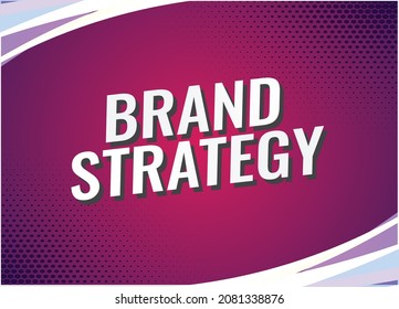 brand strategy word concept vector illustration with purple style for social media landing page, template, ui, web, mobile app, poster, banner, flyer, background, gift card, coupon, label, wallpaper