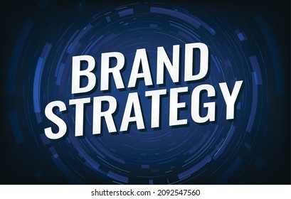 estrategia de marca palabra concepto ilustración vector con estilo azul para la página de inicio de medios sociales, plantilla, ui, web, aplicación móvil, afiche, banner, volante, fondo, tarjeta de regalo, cupón, etiqueta, papel tapiz