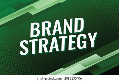 Marke Strategy Wort Concept Vektorgrafik mit grünem Stil für Social-Media-Landing-Seite, Vorlage, i, Web, Mobile App, Poster, Banner, Flyer, Hintergrund, Geschenkkarte, Coupon, Etikett, Bildschirmhintergrund