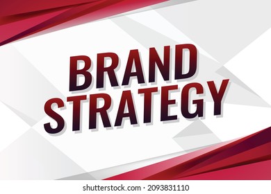 estrategia de marca palabra concepto ilustración vector con estilo rojo para la página de inicio de medios sociales, plantilla, ui, web, aplicación móvil, afiche, banner, volante, fondo, tarjeta de regalo, cupón, etiqueta, papel tapiz