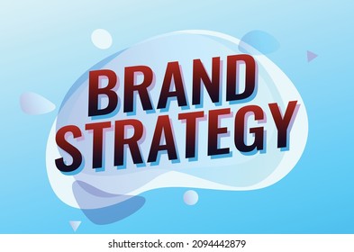 estrategia de marca palabra concepto ilustración vector con estilo azul para la página de inicio de medios sociales, plantilla, ui, web, aplicación móvil, afiche, banner, volante, fondo, tarjeta de regalo, cupón, etiqueta, papel tapiz