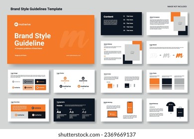 Brand Style guideline template or brand identity presentation layout design