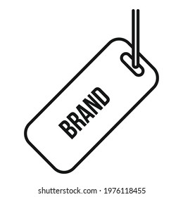 Brand tag icon. Outline brand tag vector icon for web design isolated on white background