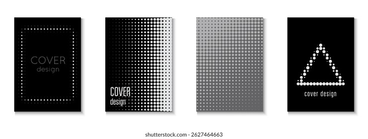 Brand Texture Set. Summer Art In Minimal Design. Linear Frame With Geometric Design. Grey Business Cover. Abstract Black And White  Flyer. Graphic Template. Greyscale Brand Texture
