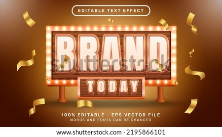brand today 3d editable text effect with light color template